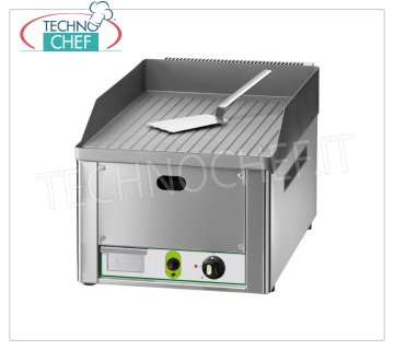 FIMAR -  Fry Top a Gas Professionale da Banco, Piastra Rigata, Mod.FRY1RM FRY TOP A GAS da tavolo, 1 MODULO con PIASTRA in ACCIAIO SABBIATO RIGATO, alimentazione a GAS METANO, in dotazione kit GPL, dimensioni est. mm 335x600x300h