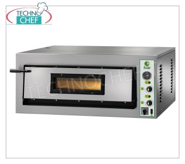 FIMAR - Forno pizza elettrico, per 4 pizze Grandi, 1 camera cm 72x72, comandi meccanici, Monofase V.230, mod. FML4 FORNO per PIZZA ELETTRICO con 1 CAMERA da mm.720x720x140h, con PORTA VETRO, piano cottura in refrattario, 2 TERMOSTATI REGOLABILI per SUOLA e CIELO, temp.da +50° a +500 °C, Peso 86 Kg, V.230/1, kw 6, dim.esterne mm.1010x850x420h