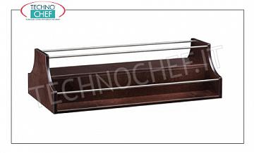 Carrelli di servizio in Legno Espositore per liquori con struttura in legno colore WENGE' e ringhiera in acciaio inox, dim.mm.880x460x370h