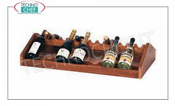 Carrelli di servizio in legno Espositore per bottiglie vino con struttura in legno colore NOCE, dim.mm.680x460x190h
