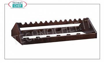 Carrelli di servizio in legno Espositore per bottiglie vino con struttura in legno colore WENGE', dim.mm.680x460x190h