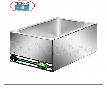 Chafing dish / Scaldavivande Bagnomaria elettrico da banco, capacità 1 bacinella GN 1/1 (mm 530x325x150h), temperatura regolabile da +30° a +90°C, V.230/1, Kw.1,2, dim.mm.570x370x220h