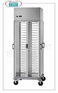Carrelli  portapiatti  refrigerati, capacità 88 piatti, passo 60 mm CARRELLO PORTAPIATTI REFRIGERATO in  versione con GRIGLIA PORTAPIATTI VERNICIATA PASSO 60 mm per un MASSIMO di 88 PIATTI con DIAMETRO da 180 a 230 mm, refrigerazione ventilata, temperatura +8°/+12°C, V.230/1, Kw 0,46, dim.mm.750x780x2030h