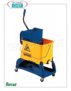 Carrelli lavapavimenti con secchio diviso e strizzatore