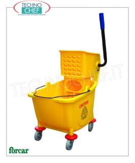 Carrelli lavapavimenti con secchio diviso e Strizzatore