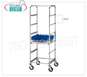 CARRELLO con 6 guide per CESTELLI LAVASTOVIGLIE