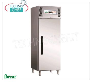 Forcar - Armadio Frigo 1 Porta, lt.537, Ventilato, Temp.-2°/+8°C, Classe C, mod.G-ECV600TN Armadio Frigorifero 1 Porta, INOX 430 Professionale, lt.537, Temp.-2°/+8°C, ECOLOGICO in Classe C, Gas R290, Ventilato, Gastronorm 2/1, V.230/1, Kw.0,255, Peso 135 Kg, dim.mm.680x800x2010h