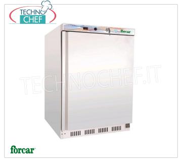 Forcar - Armadio Congelatore-Freezer, lt.120, STATICO con PIANI Grigliati  EVAPORANTI  FISSI, Temp.-18°/-22°C, Classe A, mod.G-EF200 Armadio Congelatore-Freezer 1 Porta, STATICO con PIANI Grigliati EVAPORANTI  FISSI, Professionale, lt.120, Temp -18°/-22°C, ECOLOGICO in CLASSE A, GAS R600A, V. 230/1, Kw 0,105, Peso 45 Kg, dim.mm 600x585x855h