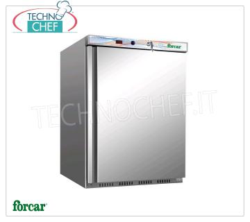 Forcar - Armadio Congelatore-Freezer, lt.120, Statico con PIANI Grigliati EVAPORANTI FISSI, Temp.-18°/-22°C, Classe A, mod.G-EF200SS Armadio Congelatore - Freezer STATICO Professionale, 1 porta, con PIANI Grigliati  EVAPORANTI  FISSI, lt.120, Temp.-18°/-22°C, ECOLOGICO in CLASSE A , GAS R600A, Statica con ventilatore interno, V. 230/1, Kw 0,105, Peso 45 Kg, dim.mm.600x585x855