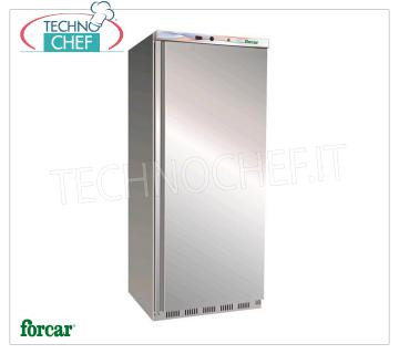 Forcar - Armadio Congelatore-Freezer, lt.570, Statico con PIANI  Grigliati EVAPORANTI  FISSI, Temp.-18°/-22°C, Classe B, mod.G-EF600SS Armadio Congelatore-Freezer 1 Porta, STATICO con PIANI Grigliati  EVAPORANTI FISSI, Professionale, lt.570,Temp.-18°/-22°C, ECOLOGICO in Classe B, Gas R600a, V.230/1, Kw 0,3, Peso 94 Kg, dim.mm.777x695x1895h