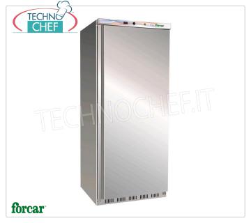 Forcar - Armadio Frigo 1 Porta, lt.555, Statico, Temp.+2°/+8°C, Classe C, mod.G-ER600SS Armadio Frigorifero 1 Porta, Professionale, struttura esterna in acciaio inox, interno in ABS, lt.555, Temp.+2°/+8°C, ECOLOGICO in Classe C, Gas R600a, Statico con ventilatore interno, V.230/1, Kw.0,185, Peso 90 Kg, dim.mm.777x695x1895h