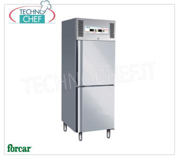 Forcar - Armadio Frigo/Freezer Combinato, 2 1/2 Porte, Ventilato, doppia temperatura, mod.G-GNV600DT Armadio Frigorifero/Congelatore Combinato 2 mezze porte, Professionale, struttura in acciaio inox, lt.237+237, doppia temperatura -2°/+8°C, -18°/-22°C, Ventilato, Gas R290, Gastronorm 2/1, Kw.0,25/0,3, Peso 150 Kg, dim.mm.680x830x2010h