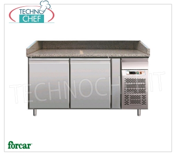 Banco pizza refrigerato  2 PORTE, Piano in GRANITO, Ventilato, Classe B BANCO PIZZA REFRIGERATO 2 PORTE, piano in GRANITO temperatura -2°/+8°C, Ventilato, ECOLOGICO in CLASSE B, GAS R290, V.230/1, Kw.0,26, Peso 257 Kg, dim.mm.1510x800x1000h