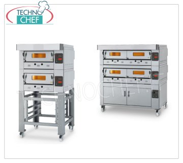 Forni pizza modulari a gas con piano cottura in refrattario e camera in lamiera 