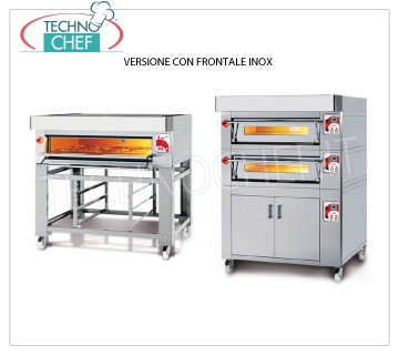 Forno pizza modulare elettrico, Linea EURO CLASSIC, camera interamente in refrattario per 9 pizze Forno pizza elettrico MODULARE, per 9 pizze diam. 300 mm, versione con FRONTALE INOX, CAMERA COMPLETAMENTE in REFRATTARIO da mm 930x930x170h, V.400/3, Kw.9,5, Peso 200 Kg, dimensioni esterne mm 1320x1260x400h