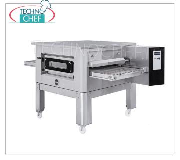 TECHNOCHEF - Forno Pizza Tunnel a Gas con Nastro da 500 mm, completo di supporto, Mod.TUNNELC/50GAS Forno pizza tunnel a gas con nastro in maglia inox largo 500 mm, cottura ventilata, resa 32 pizze/ora max, completo di supporto base, Potenza Termica Kw 20,1, V.230/1, Peso lordo Kg 338, dim.mm.1860x1200x500h