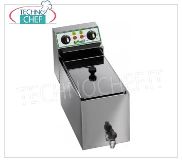 Fimar - FRIGGITRICE ELETTRICA con RUBINETTO, 1 vasca da lt.12, Mod.FR10R FRIGGITRICE ELETTRICA da BANCO, 1 vasca da 12 litri dotata di rubinetto di scarico, V.400/3+N, Kw.6,00, Peso 11,5 Kg, dim.mm.275x530x365h