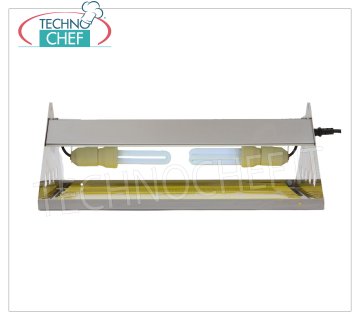 Technochef - STERMINATORE di INSETTI e ZANZARE a PIASTRA COLLANTE, 200 mq PROTETTI, Mod.FT80 Sterminatore di insetti a piastra collante, copertura 200 mq, montaggio a parete, ad angolo, a sospensione, V.230/1, Watt 2x40, dim.mm.650x352x178h