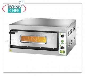 FIMAR - Forno pizza elettrico, per 4 pizze Grandi, 1 camera da cm 72x72, comandi meccanici, Senza PIROMETRO, mod. FYL4 FORNO per PIZZA ELETTRICO con 1 CAMERA da mm.720x720x140h, con PORTA VETRO, piano cottura in refrattario, 2 TERMOSTATI REGOLABILI per SUOLA e CIELO, temp.da +50° a +500 °C, Kw.6, Peso 86 Kg, dim.esterne mm.1010x850x420h