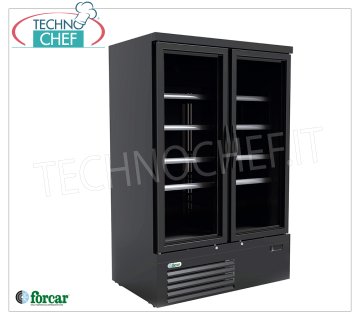 FORCAR - Armadio Congelatore-Freezer 2 Porte Vetro, lt.744, Ventilato, Temp.-18°/-22°C, Classe E