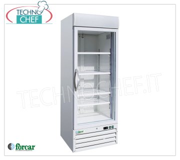 FORCAR - Armadio Congelatore-Freezer 1 Porta Vetro, lt.578, Ventilato, Temp.-18°/-22°C, Classe D