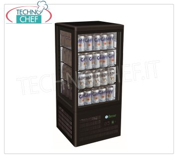 Forcar - Vetrina Frigo per Bibite, 1 Porta, lt.58, Ventilato, temp.+2°/+8°C, Classe C, mod.G-TCBD68B