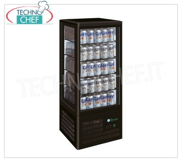 Forcar - Vetrina Frigo per Bibite, 1 Porta, lt.98, Ventilato, Temp.+2°/+8°C, Classe C, mod.G-TCBD98B