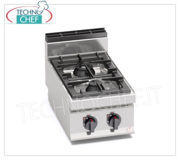 TECHNOCHEF - CUCINA a GAS 2 FUOCHI TOP, Kw.14,00, Mod.G7F2BP CUCINA a GAS 2 FUOCHI  TOP, BERTO'S, Linea MACROS 700, Serie MAX POWER, potenza termica Kw.14,00, Peso 27 Kg, dim.mm.400x700x290h