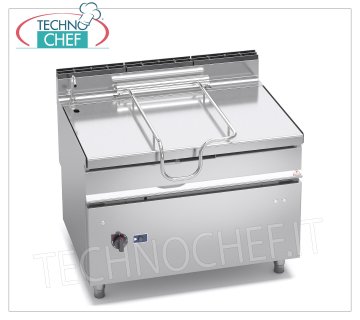 Technochef - Brasiera a Gas, Ribaltamento Motorizzato, Capacità lt.120, Mod.G9BR12/I+RM Brasiera ribaltabile a gas, BERTOS, Linea MAXIMA 900, Serie MAXI-120, con vasca inox da lt.120, ribaltamento motorizzato, Potenza termica Kw.30, Peso 230 Kg, dim.mm.1200x900x900h