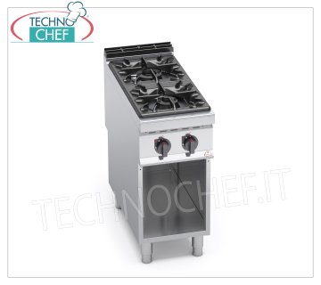 TECHNOCHEF - CUCINA a GAS 2 FUOCHI su VANO a GIORNO, mod. G9F2M CUCINA a GAS 2 FUOCHI su VANO a GIORNO, BERTOS  Linea MAXIMA 900, Serie HIGH POWER, potenza termica Kw.19,00, Peso 59 Kg, dim.mm.400x900x900h