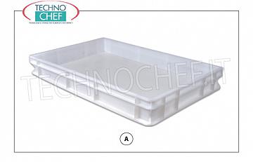 Cassette / contenitore pagnotte impasto pizza, dim cm 60x40x7h Cassetta portapagnottine pizza, impilabile, in polietilene alimentare, dim.mm.600x400x70h