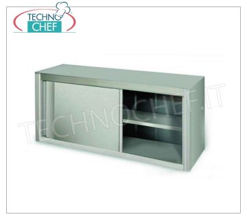 Pensile Inox  con porte scorrevoli e ripiano intermedio Pensile in Acciaio Inox Aisi 304 con  porte scorrevoli e ripiano intermedio, dimensioni mm.1000x400x650h