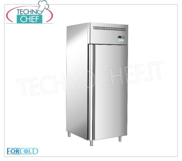 Forcold - Armadio Frigo 1 Porta, lt.600, Statico, Temp.-2°/+8°C, Classe D, mod.G-GN600TN-FC Armadio Frigorifero 1 Porta, Professionale, lt.600, Temp.-2/+8°C, Statico con ventilatore e convogliatore d'aria interno, ECOLOGICO in Classe D, Gas R600a, Gastronorm 2/1, V.230/1, Kw.0,220, Peso 104 Kg, dim.mm.680x810x2010h