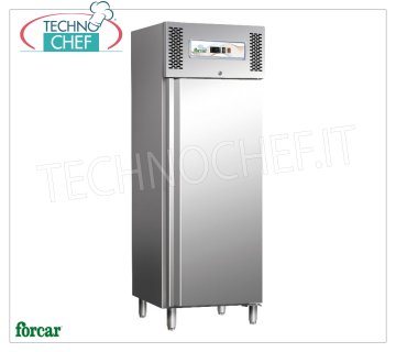 Forcar - Armadio Frigo 1 Porta, lt.650, Ventilato, Temp.-2°/+8°C, Classe C, mod.G-GN650TN Armadio Frigorifero 1 Porta, Professionale, capacità lt.650, temp.-2°+8°C, Ventilato, ECOLOGICO in Classe C, Gas R290, Gastronorm 2/1, V.230/1, Kw.0,315, Peso 134 Kg, dim.mm.740x830x2010h