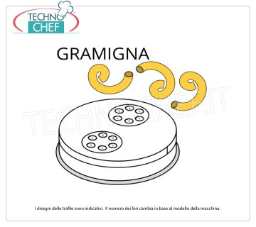 Technochef - TRAFILA GRAMIGNA in LEGA OTTONE-BRONZO Trafila per gramigna in lega di ottone-bronzo Ø 3,5 mm, per mod.MPF1.5N