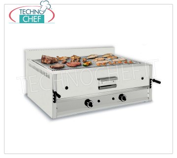 TECHNOCHEF - Griglia a Pietra Lavica a Gas, Doppio Modulo Top, Mod.I-120 GRIGLIA a PIETRA LAVICA a GAS, DOPPIO modulo TOP con ZONA COTTURA da mm 1095x535, completa di GRIGLIATO UNIVERSALE, potenza termica 26 Kw, Peso 104 Kg, dimensione esterne mm.1200x700x430h