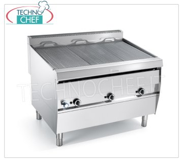 GRILL VAPOR GAS versione su MOBILE, 3 Moduli - ARRIS - Serie 900 - Richiedere Preventivo GRILL VAPOR GAS versione su mobile, 3 MODULI a comandi indipendenti con 3 ZONE DI COTTURA da mm 390x470, completa di grigliato a tondini, potenza termica 39,00 kw, dimensioni esterne mm 1195x900x850h