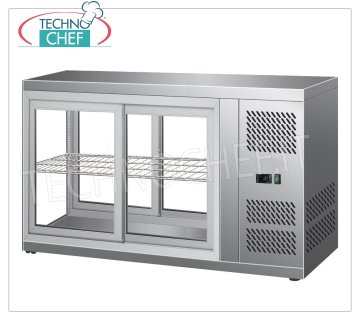 FORCAR - VETRINA ESPOSITRICE REFRIGERATA, capacità lt.150, Ventilata, Classe C, mod.G-HAV111 Vetrina espositrice refrigerata da banco in acciaio inox, refrigerazione VENTILATA, temperatura +2°/+8° C, capacità lt.150, Gas ECOLOGICO R600a, Classe C, V.230/1, Kw 0,18, Peso 70 Kg, dim. esterne mm. 1110x510x550h