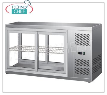 Forcar - VETRINA ESPOSITRICE REFRIGERATA, capacità lt.190, Ventilata, Classe C, mod.G-HAV131 Vetrina espositrice refrigerata da banco in acciaio inox, refrigerazione VENTILATA, temperatura +2°/+8° C, capacità lt.190, Gas ECOLOGICO R600a, Classe C, V.230/1, Kw 0,18, Peso 72 Kg, dim. esterne mm. 1310x510x550h