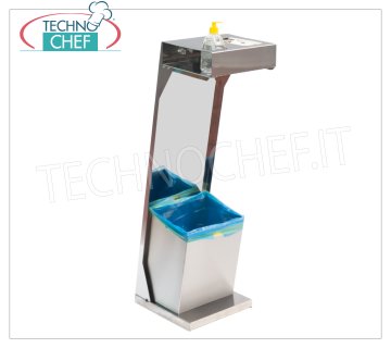 Piantana Porta Dispenser Gel Igienizzante Disinfettante Mani, Porta Guanti e Cestino Piantana Colonnina porta dispenser per gel igienizzante disinfettante mani, realizzata in acciaio inox 430, completa di porta guanti e cestino, dim.mm.300x300x1000h