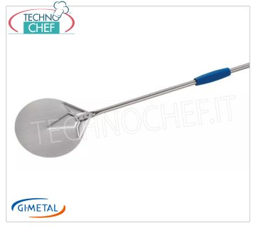 Gi-Metal -  Palettino pizza in acciaio inox, Linea Azzurra, lunghezza manico cm 150 Palino pizza in acciaio inox, Linea Azzurra, leggera, scorrevole e resistente, diametro 170 mm, lunghezza manico 1500 mm.