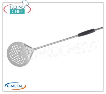 Gi.Metal - Palettino pizza forato in acciaio inox, Linea Carbon, lunghezza manico cm 120 Palino pizza forato in acciaio inox, Linea Carbon, leggera, scorrevole e resistente,  diametro 170 mm, lunghezza manico 1200 mm.
