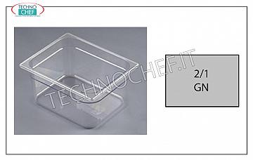 Bacinella Gastronorm GN 2/1 in policarbonato Bacinella Gastro-Norm 2/1 in policarbonato, capacità lt.58,4 dim. mm 650 x 530 x 200 h