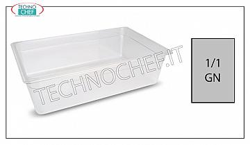 Bacinelle in Polipropilene Gastro-norm GN 1/1 Contenitore gastro-norm 1/1 in polipropilene, dim.mm.530 x 325 x 65 h