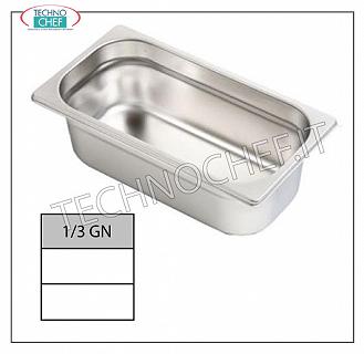 Bacinelle Gastronorm GN 1/3 in acciaio inox Bacinella gastro-norm 1/3, inox 18/10, dim.mm.325 x 175 x 20 h