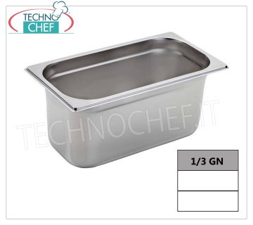 Bacinelle Gastronorm GN 1/3 in acciaio inox Bacinella gastro-norm 1/3, inox 18/10, dim.mm.325 x 175 x 20 h