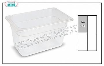 Bacinelle  in Polipropilene Gastro-norm GN 1/4 Contenitore gastro-norm 1/4, in polipropilene, dim.mm.265 x 162 x 65 h
