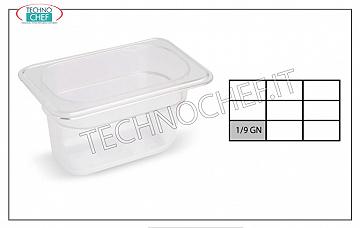 Bacinelle in Polipropilene Gastro-norm GN 1/9 Contenitore gastro-norm 1/9, in polipropilene, dim.mm.176 x 108 x 65 h