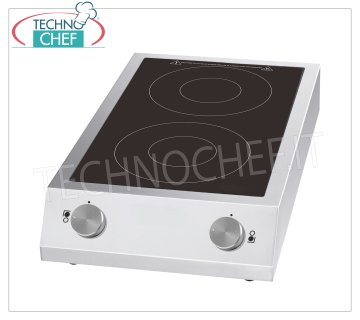 PIASTRA INDUZIONE da 7 Kw con 2 Zone indipendenti - V. 380/3 - dim mm 407x701x143h