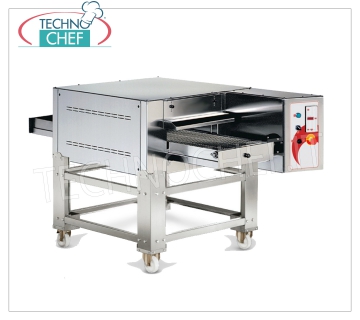 TECHNOCHEF - Forno pizza a tunnel Elettrico con nastro largo 630 mm, resa 105/126 pizze/ora, Mod.TCB Forno a tunnel elettrico statico con nastro in MAGLIA INOX largo mm 630, camera cottura mm 670x1140x110h, V.400/3, Kw.19,5, Peso 163 Kg, dimensioni esterne mm 1220x2110x410h